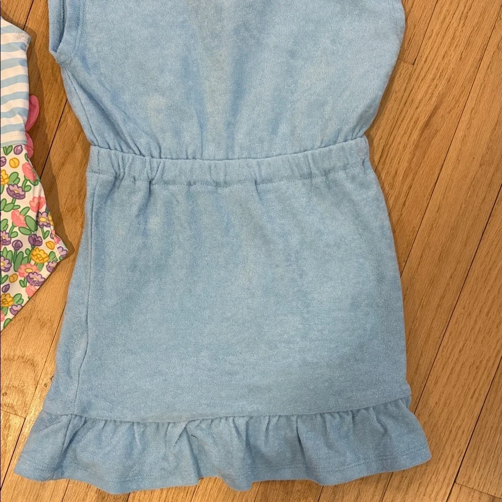 Bluey Hooded Beach Cloth Coverup & Floral Swimsuit Set - Light Blue & Multicolor - Picture 11 of 12